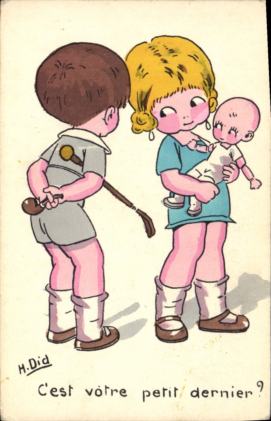 CPA Fantaisie Illustrateur Enfants C'est votre petit dernier ? 