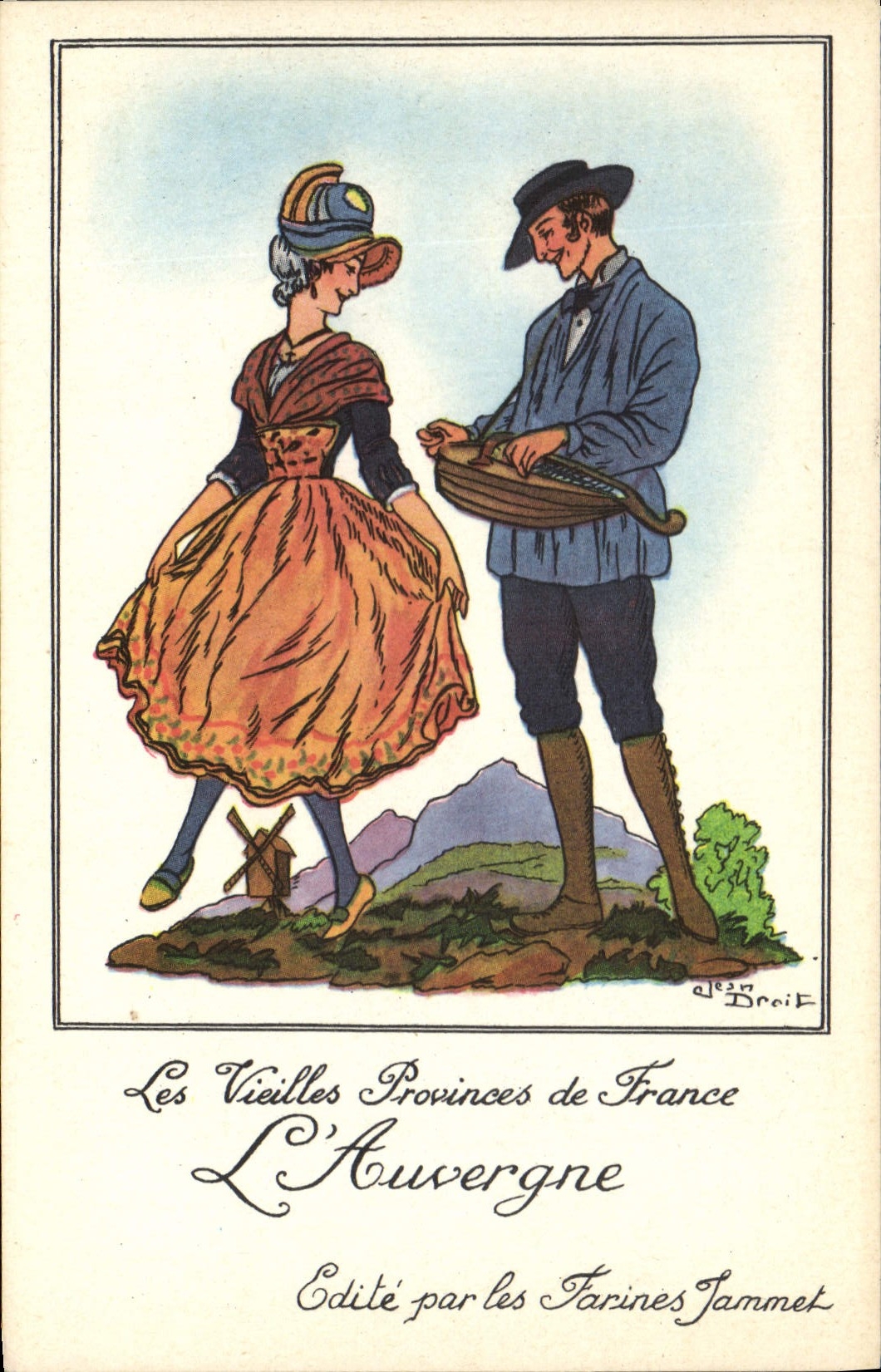 CPA Fantaisie Illustrateur L'Auvergne Farines Jammet