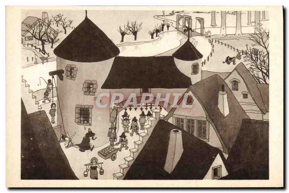 CPA Fantaisie Illustrateur The Sing sing prison in the old city Chicago