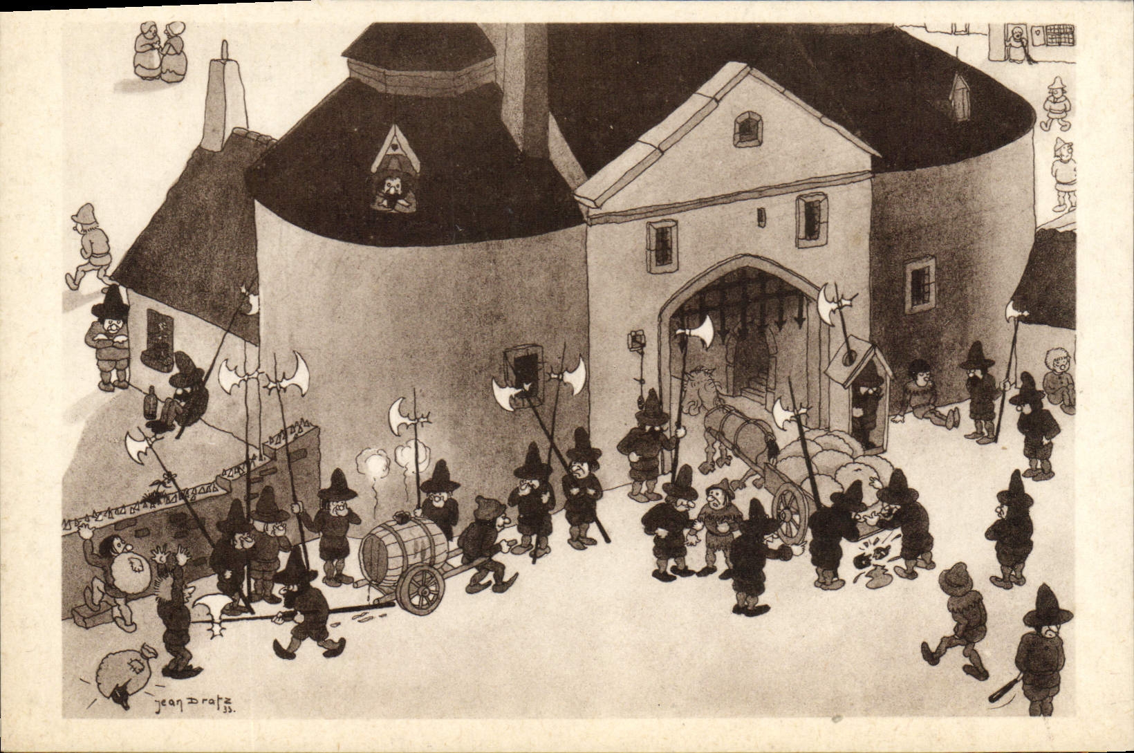 CPA Fantaisie Illustrateur The primitive gangsters in Old Belgium Chicago