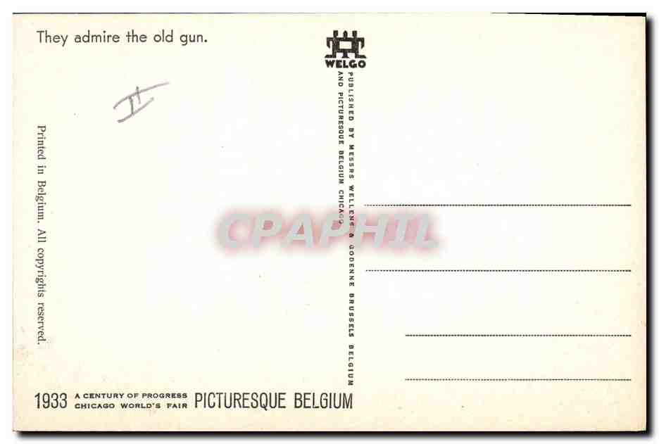 CPA Fantaisie Illustrateur The admire the old gun Chicago — Rückseite
