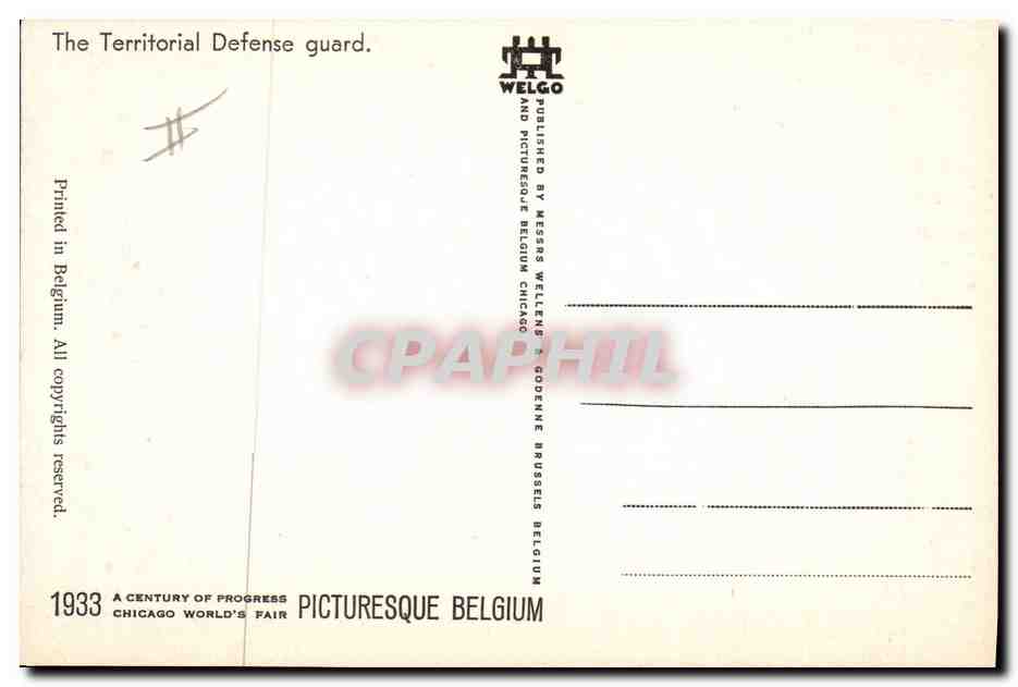CPA Fantaisie Illustrateur The territorial defense guard Chicago — Verso