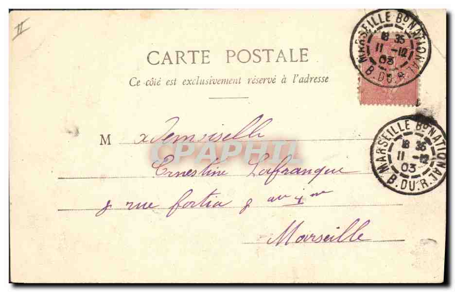 CPA Fantaisie Enfants Bergere et Marquis  — Verso