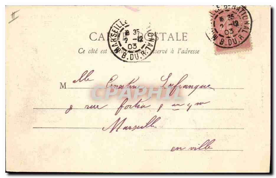 CPA Fantaisie Enfants Bergere et Marquis  — Verso