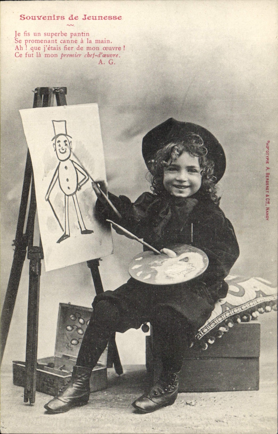 Enfant peintre — Souvenirs de Jeunesse — Phot. A. Beareat & Cie, Nancy