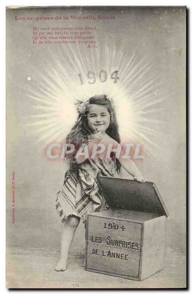 CPA Fantaisie Enfant Les surprises de la nouvelle annee 1904