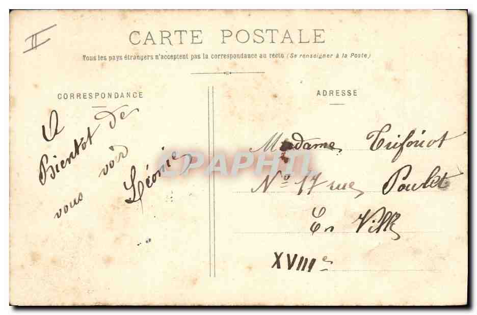 Jeune femme en costume breton — poème imprimé — éditeur Billaud-Berquet — Rückseite