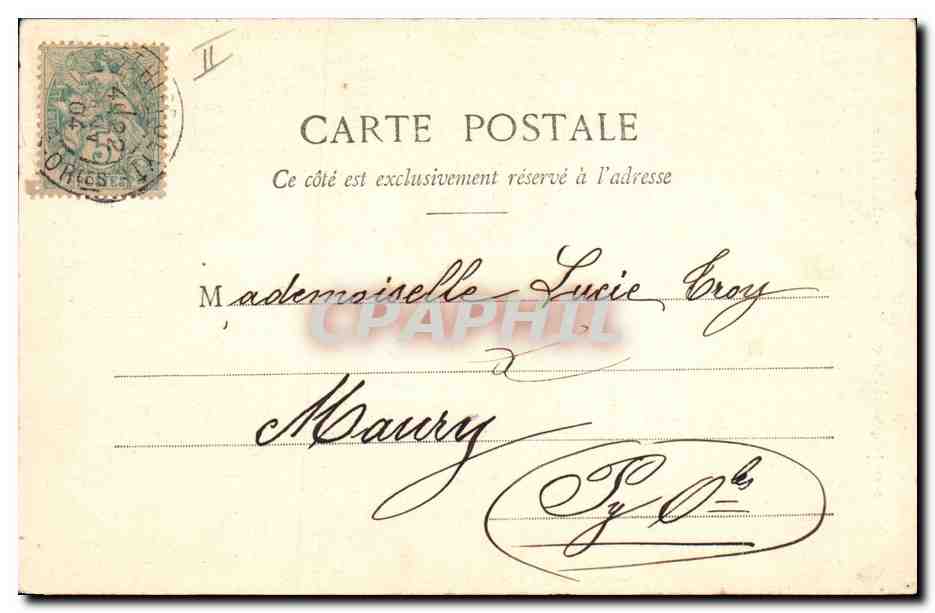 Prière d'une Jeune Fille sur le point de coiffer Sainte-Catherine — Phototypie & Sabatier, n° 122, Marseille — Achterkant
