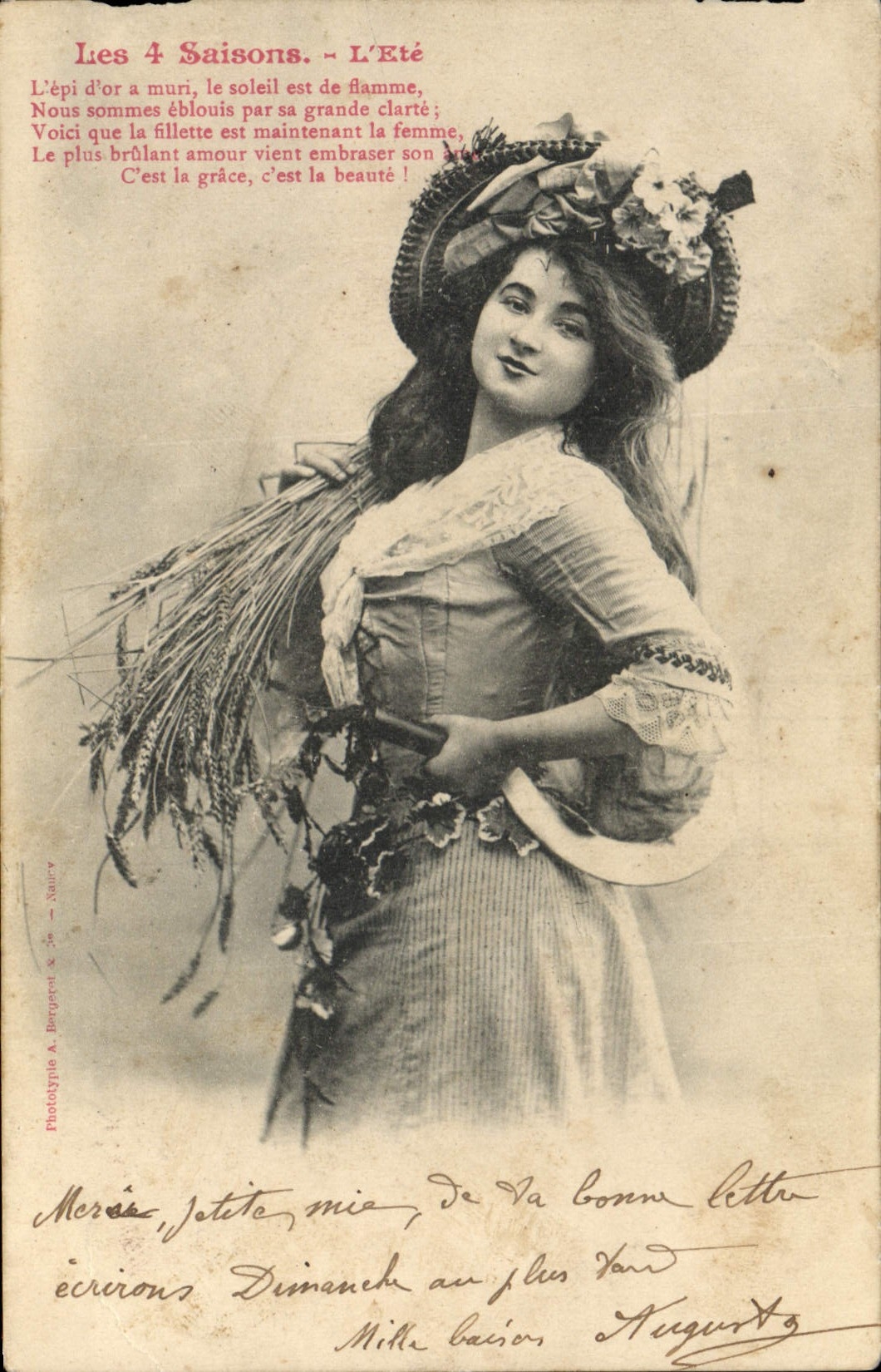 CPA Fantaisie Femme Les 4 saisons L'ete 