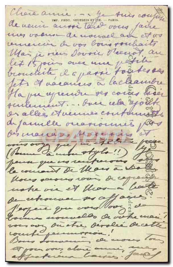 CPA Gargouille Paris Notre Dame Chimere — Verso