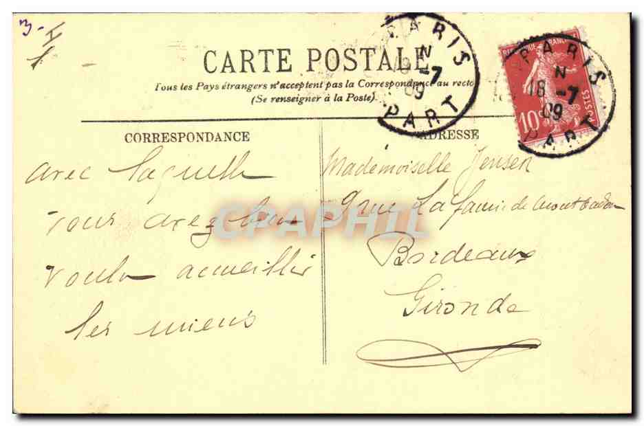 CPA Gargouille Paris Notre Dame Chimere — Verso