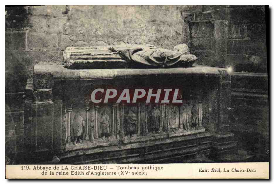 CPA Abbaye de la Chaise Dieu Tombeau gothique de la reine Edith d'Angleterre