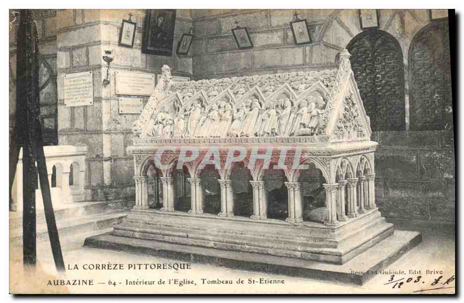 CPA Aubazine Interieur de l'eglise Tombeau de St Etienne