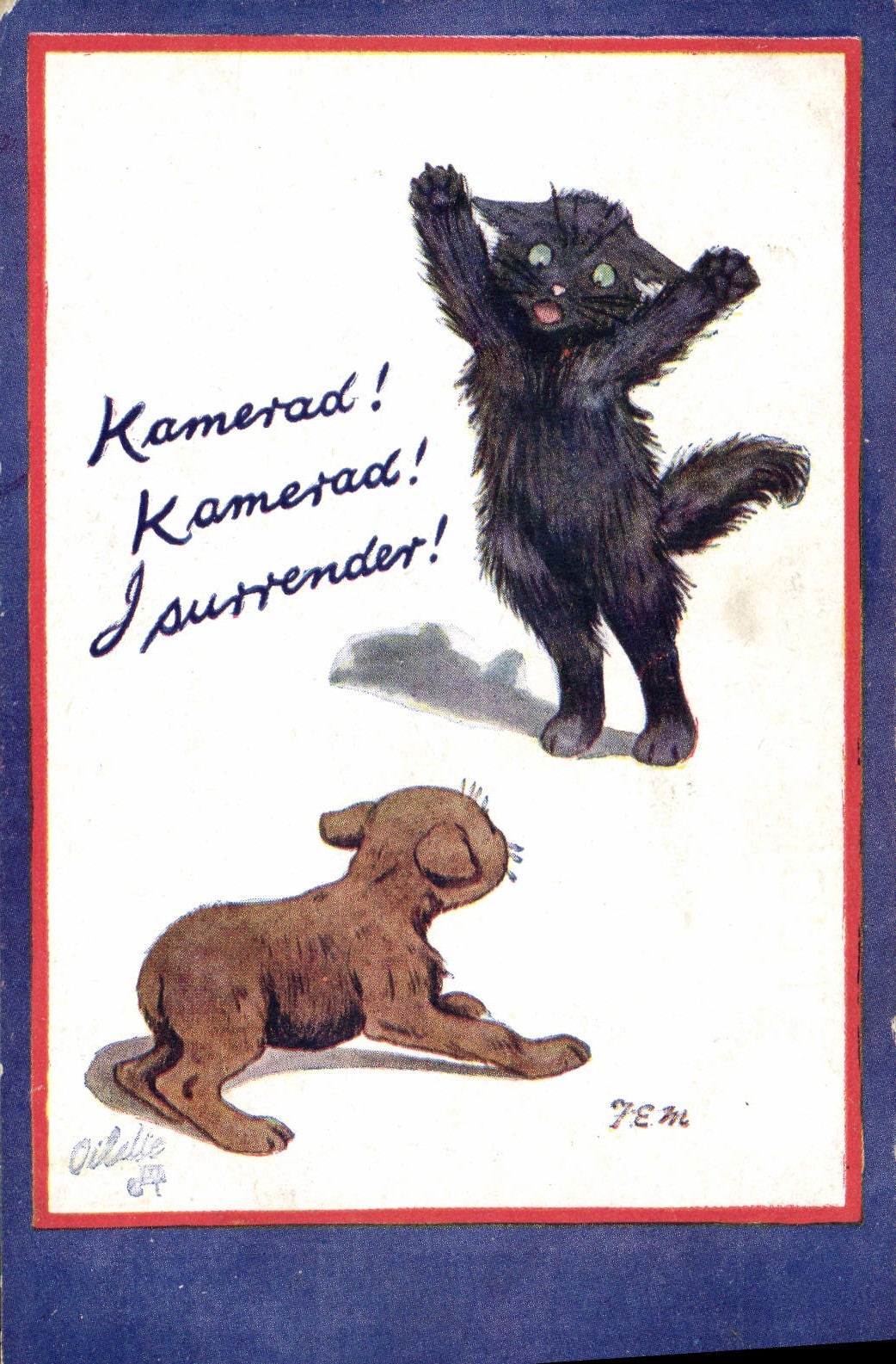 Chat noir et chiot — scène humoristique — Ollie & Tuck