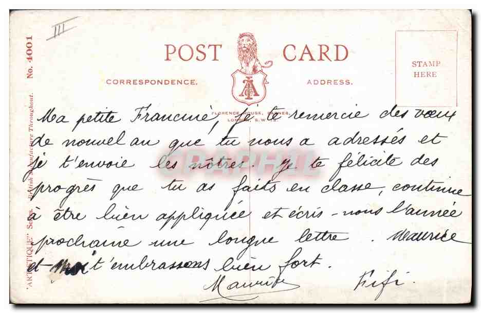 Chien noir — Je suis perdu quand je suis tout seul — Artétique, No. 4001 — Achterkant