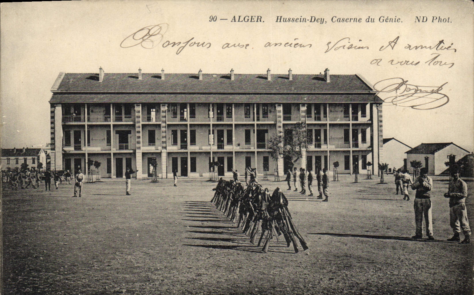 CPA Militaria Alger Hussein Dey Caserne du Genie 