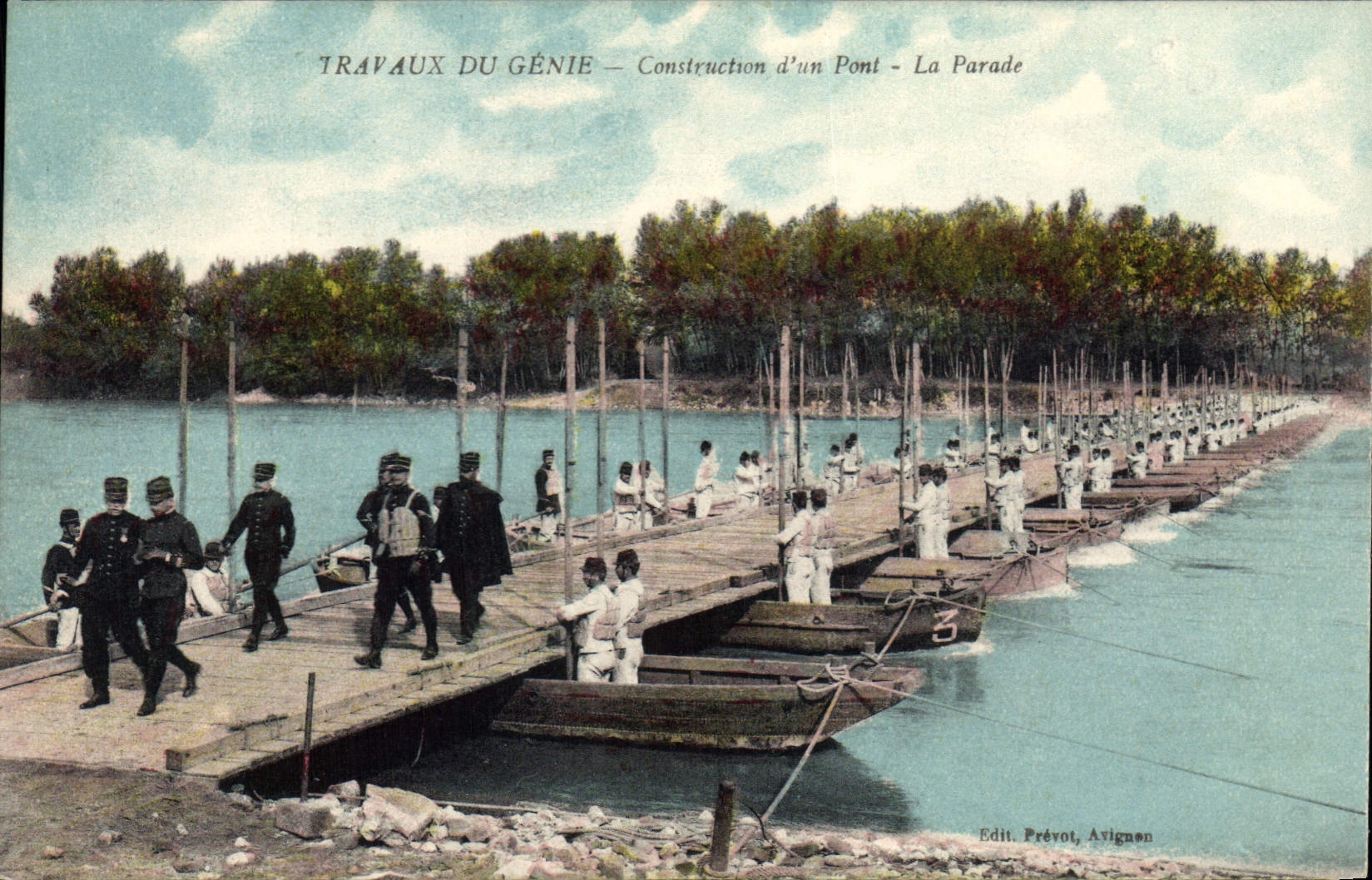 Travaux du Génie — Construction d'un Pont — La Parade — Edit. Frévot, Avignon