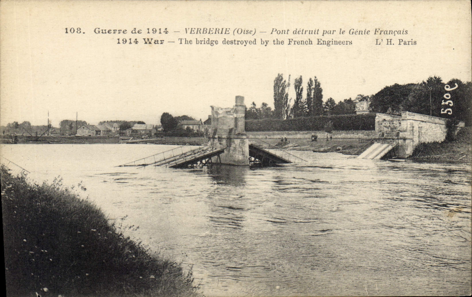 Verberie (Oise) — Pont détruit par le Génie Français — L’H. Paris