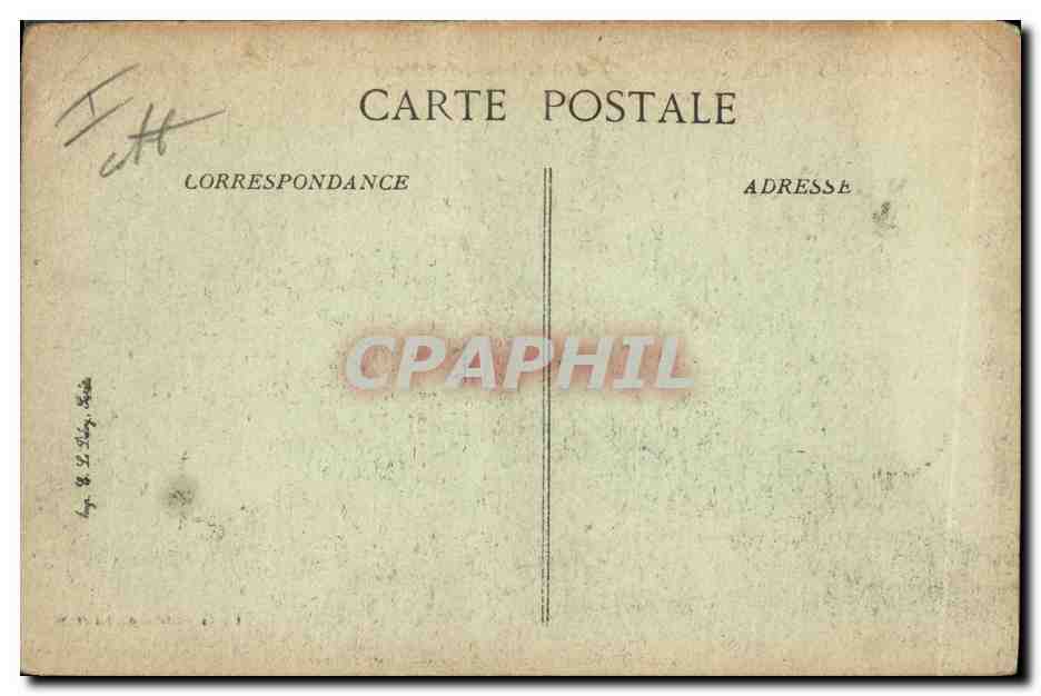 Tarjeta postal antigua Militaria Fismes Pont sur la Vesle que le Genie a fait sauter — Reverso