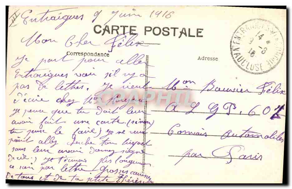 Avignon — Pont monté sur le Rhône par le 7e Génie — Coll. S. F. — Verso