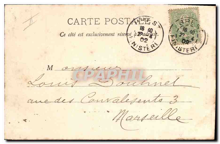 CPA Bateau Hallebarde Type Framee — Verso