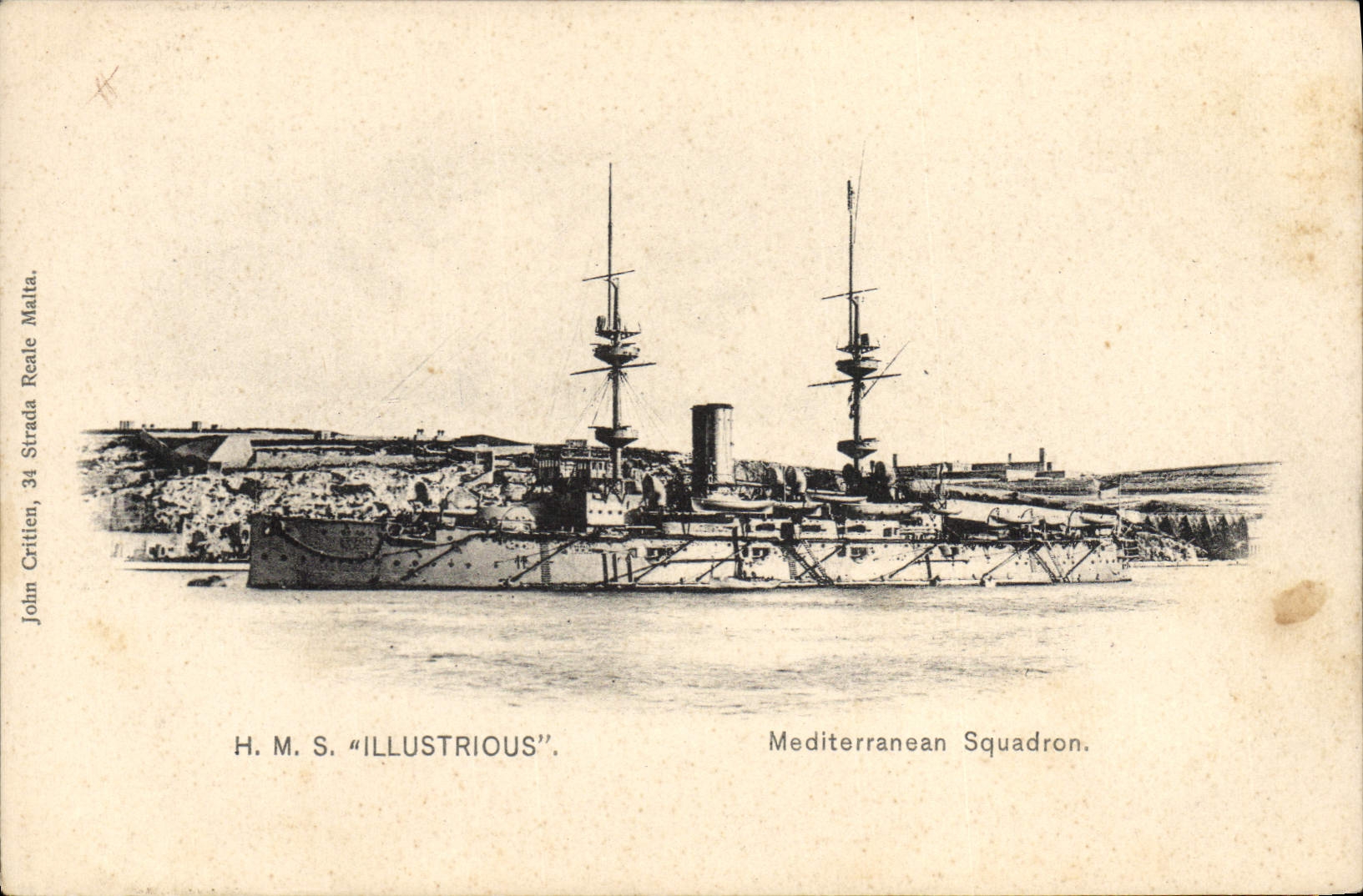 H.M.S. "ILLUSTRIOUS" — croisière méditerranéenne — John Crittien, 34 Strada Reale, Malta