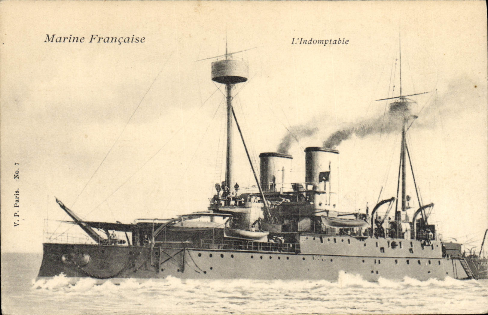 L'Indomptable — cuirassé de la Marine Française — V.P. Paris No. 7