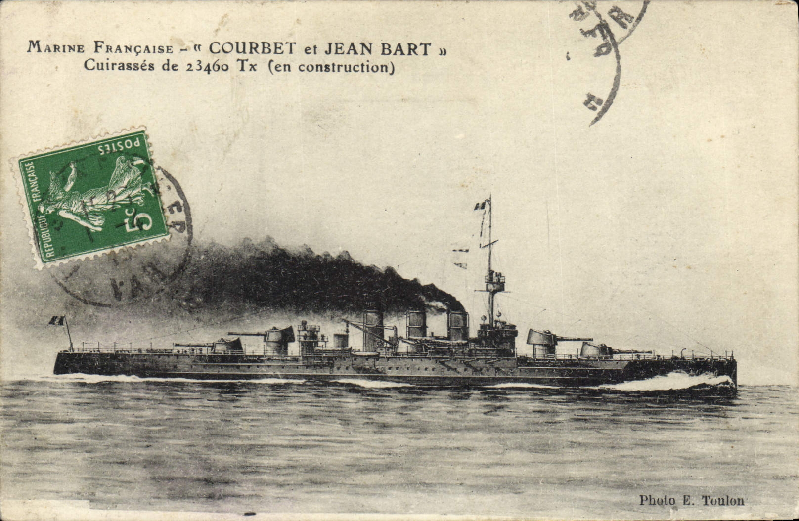 CPA Bateau Courbet et Jean Bart Cuirasses de 23460 tx