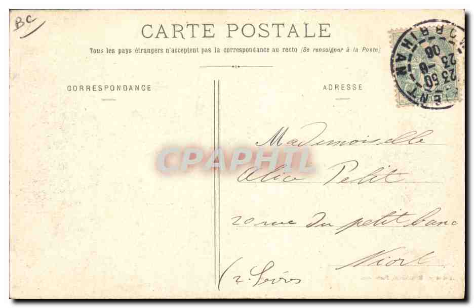 Cartolina d'epoca Barche Lancement del Jules Michelet 31 agosto 1905 — Verso
