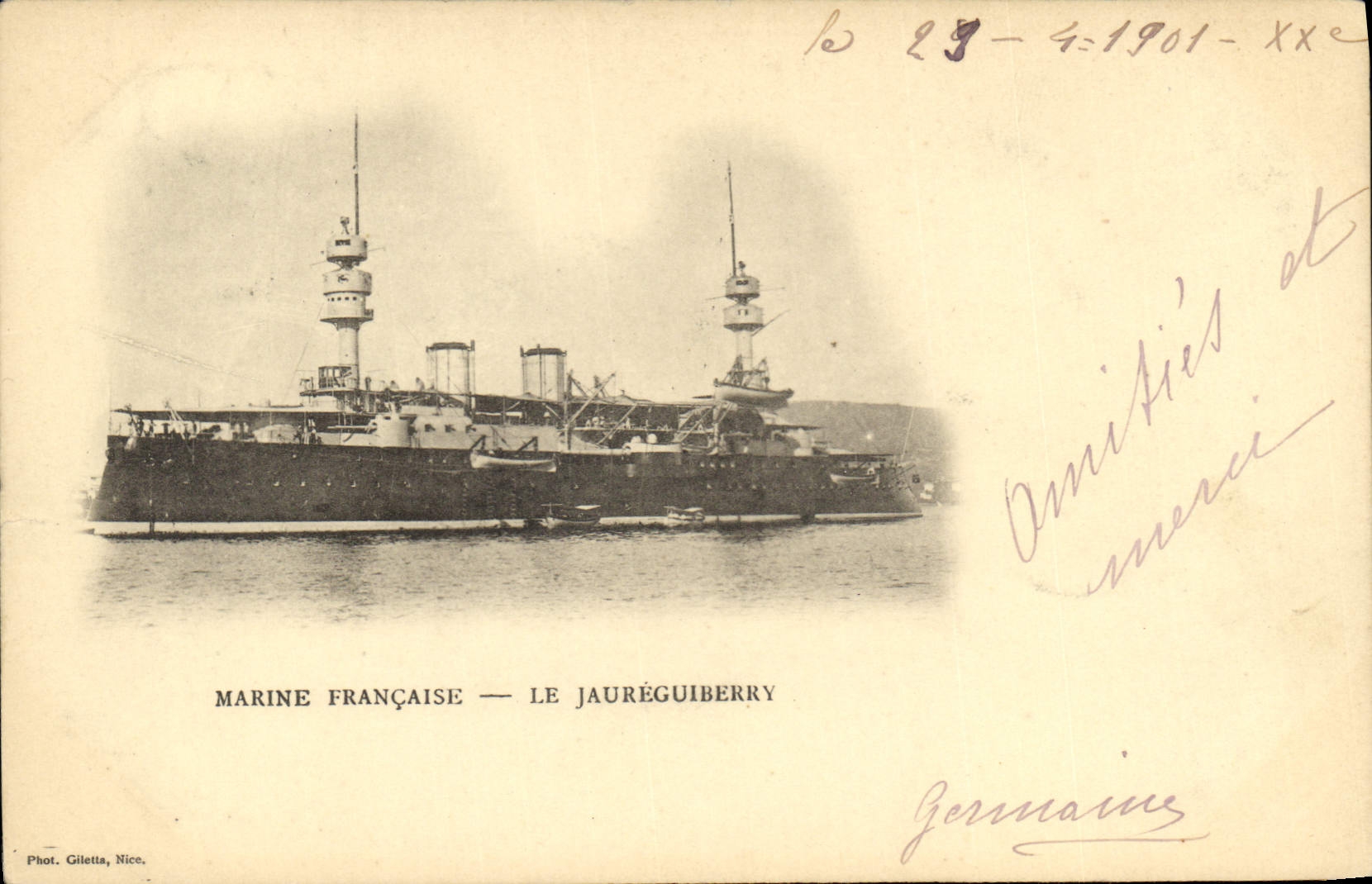 Marine Française — Le Jauréguiberry — Phot. Giletta, Nice