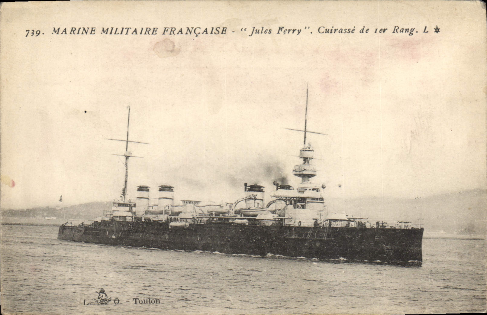 Bateau de guerre français - "Jules Ferry" - Cuirassé de 1er rang - Toulon