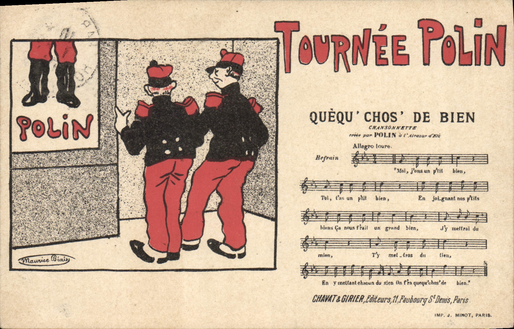 Tournée Polin — Chansonnette 'Quèqu'chos' de bien' — Chavat & Girier, Paris