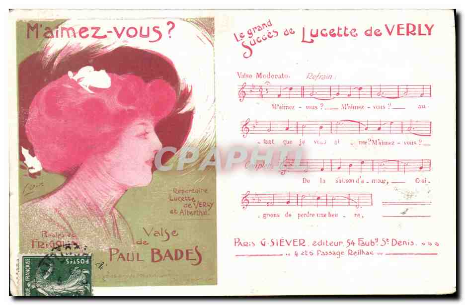 M'aimez-vous ? — Repertoire Lucette de Verly et Alberthal — Paul Bades