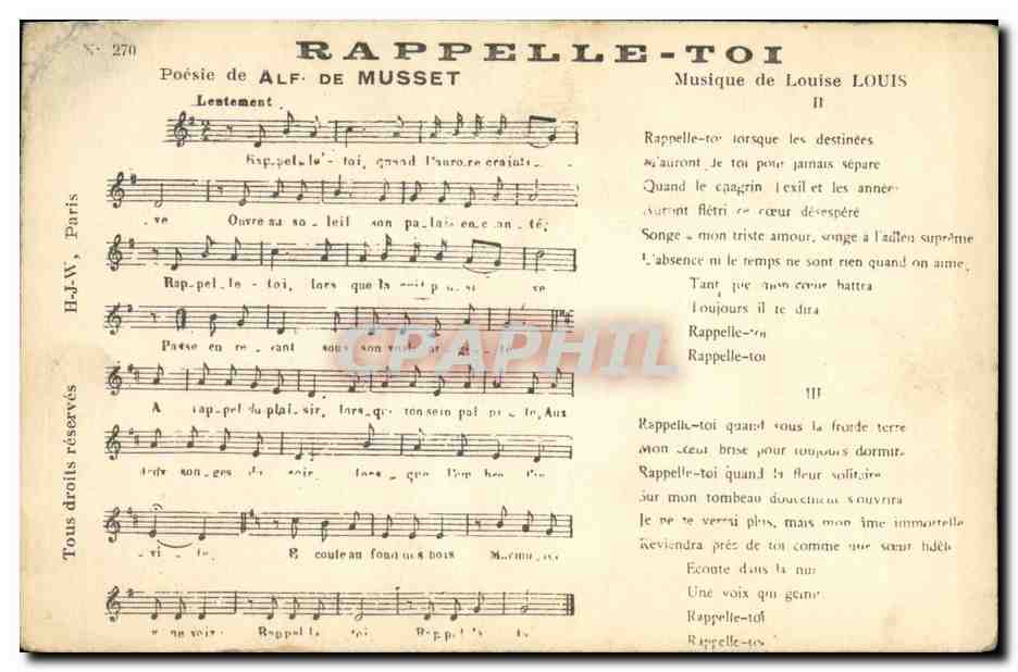 CPA Rappelle toi Alfred de Musset Louise louis