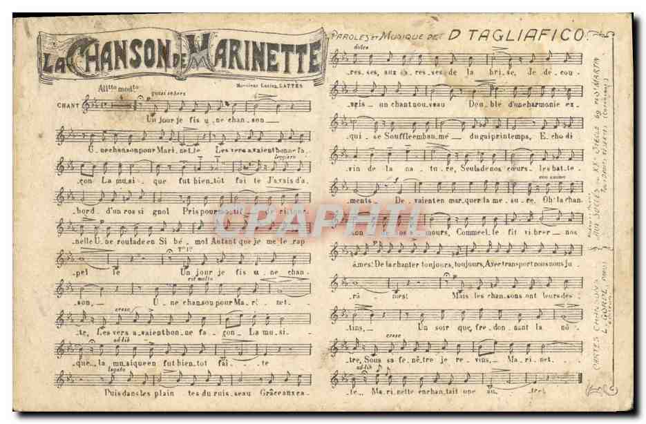 CPA La chanson de Marinette Tagliafico