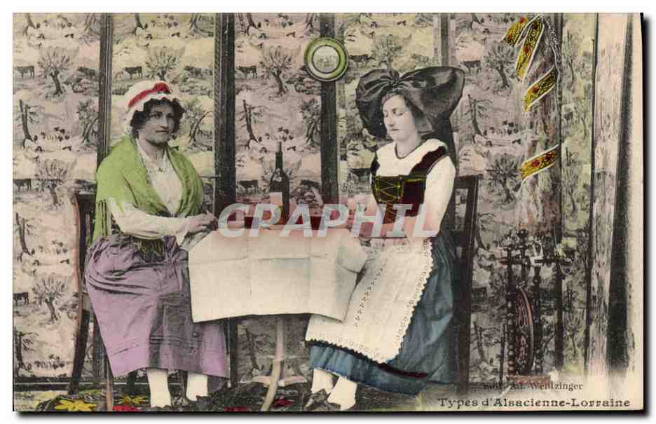CPA Folklore Alsace Types d'Alsace Lorraine