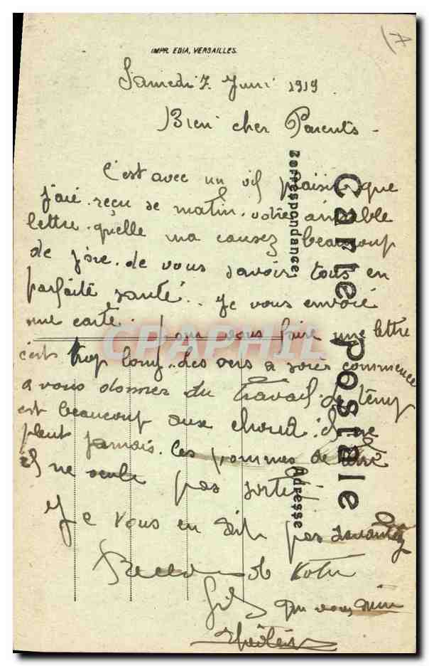 CPA Folklore Alsace Types d'Alsace Lorraine — Verso