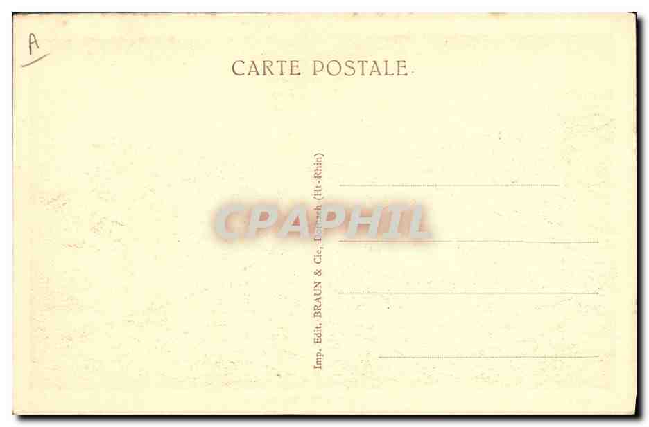 CPA Folklore Alsace Enfants Petits paysans sur un mur — Verso