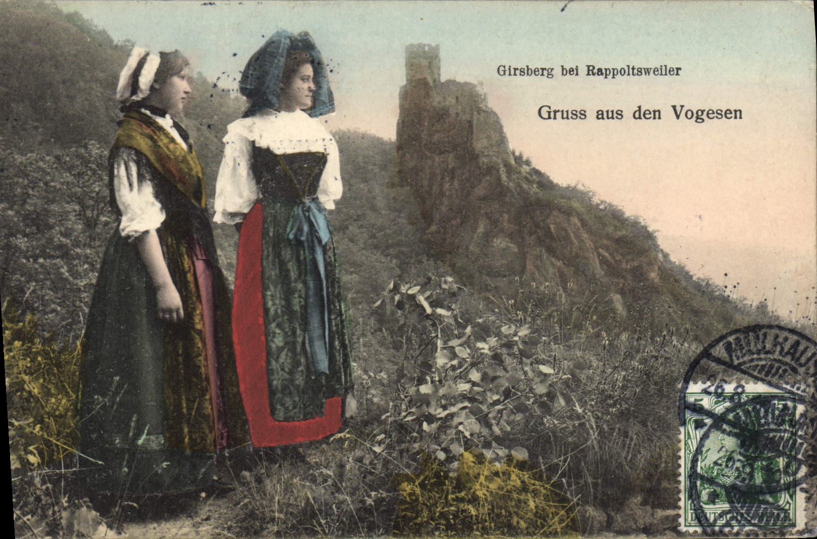 CPA Folklore Alsace Gruss aus den Vogesen