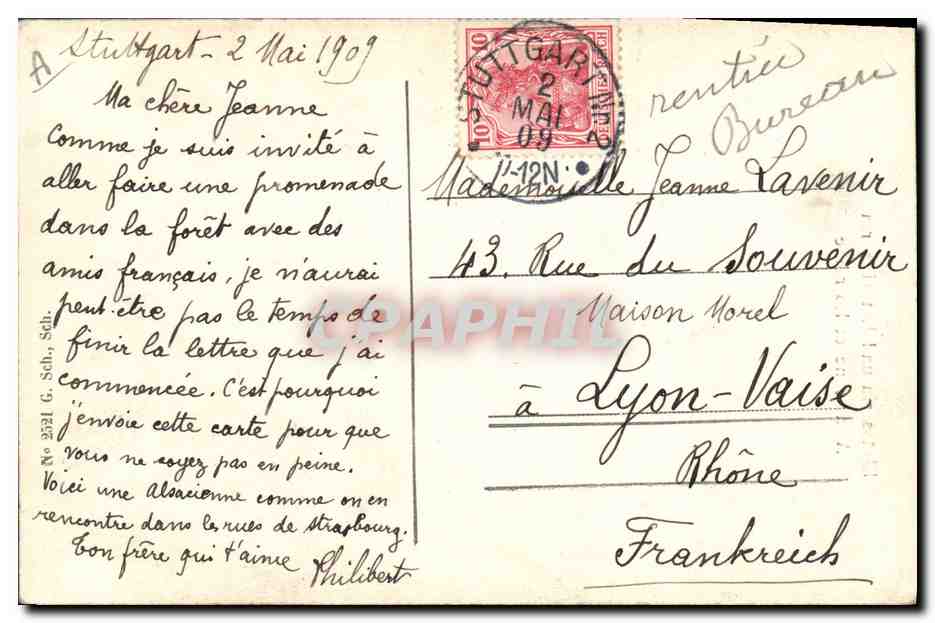 CPA Folklore Alsace Alsacienne et Lorraine — Verso