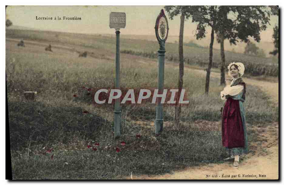 CPA Folklore Lorraine a la frontiere 