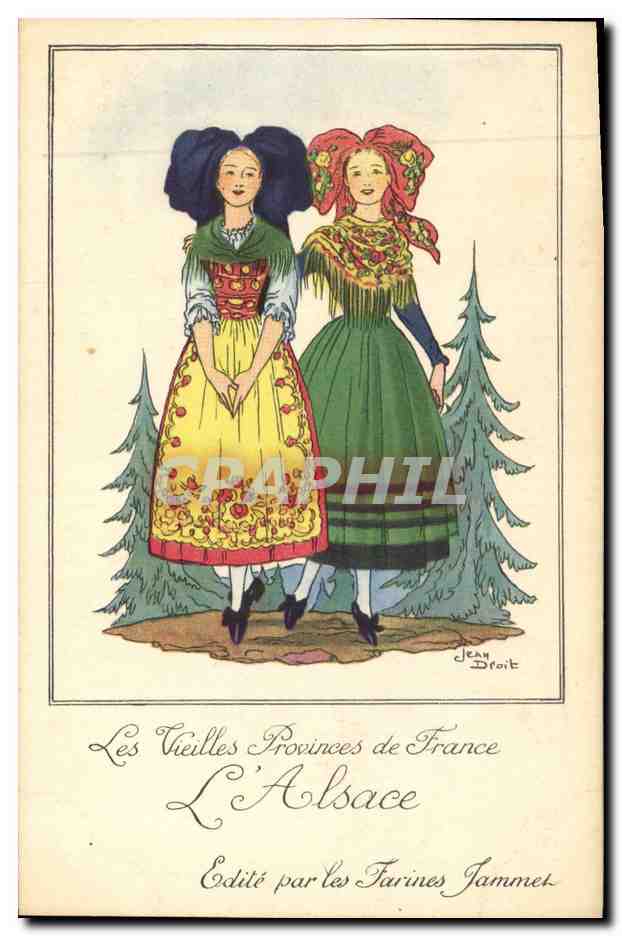 CPA Folklore Alsace Farines Jammet