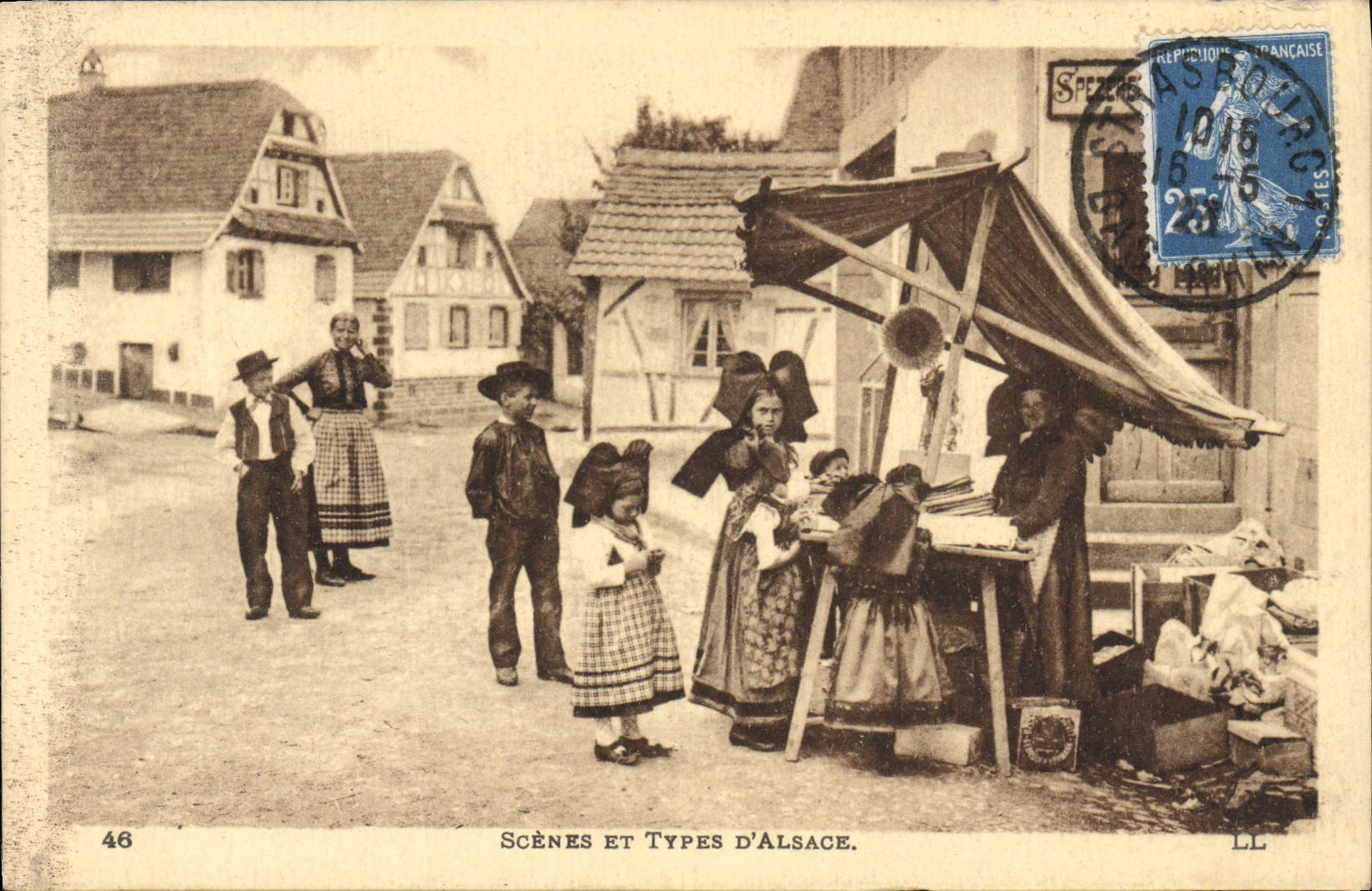 CPA Folklore Alsace Scenes et types