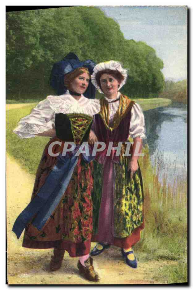 CPA Folklore Alsace Au bord de la riviere