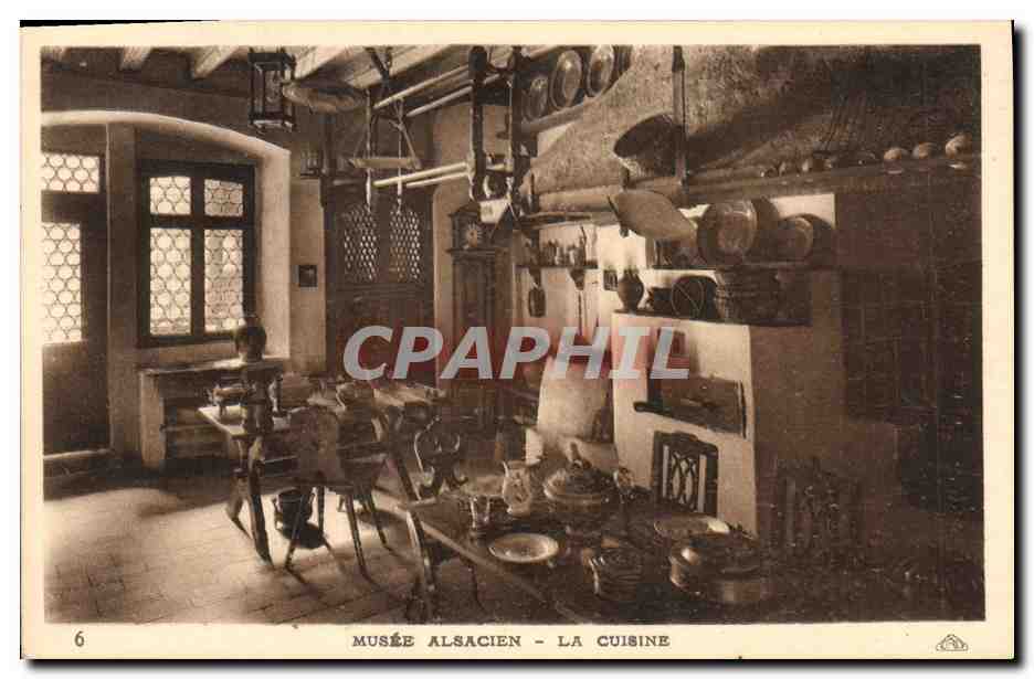 CPA Folklore Alsace Musee alsacien La cuisine