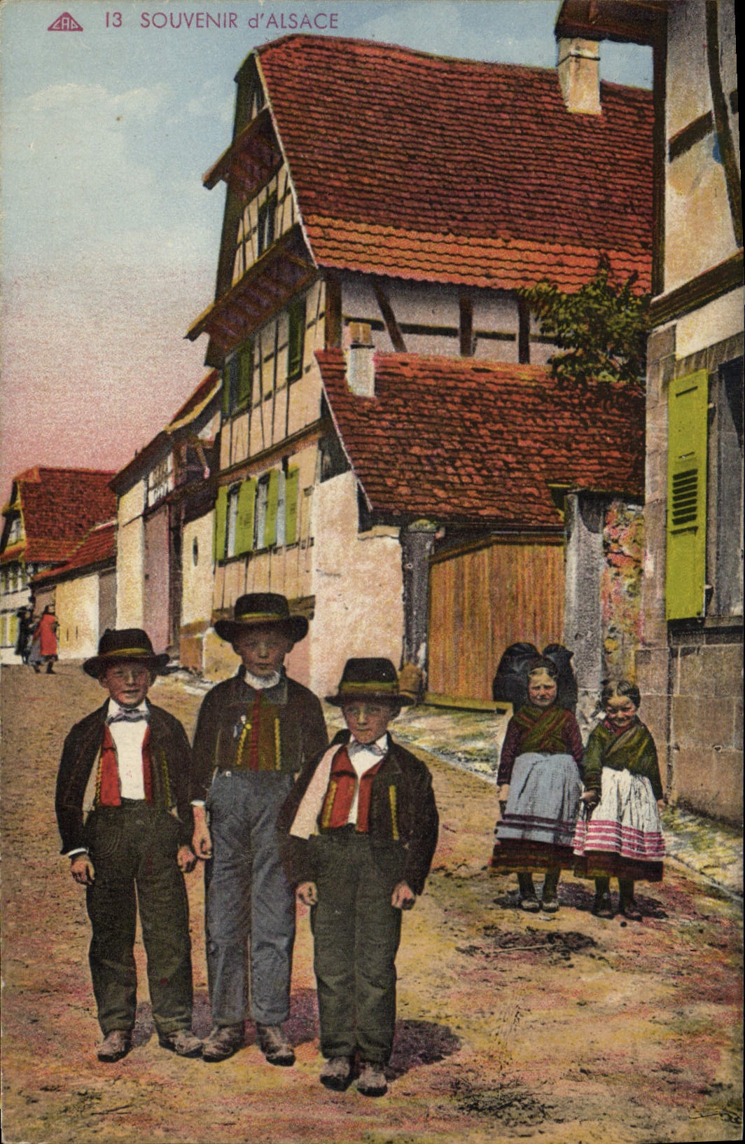 CPA Folklore Alsace Enfants