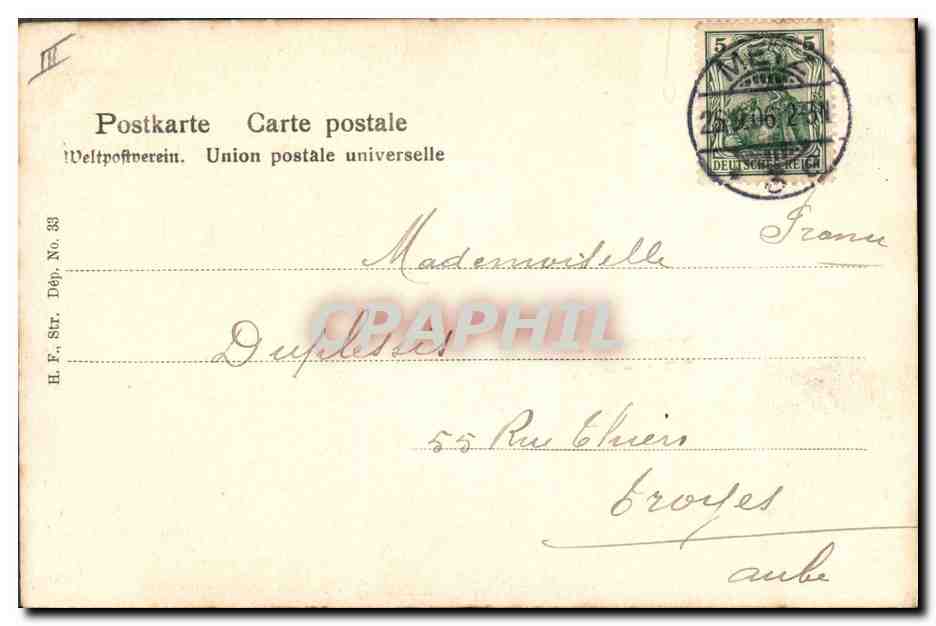 CPA Folklore Alsace Alsacienne et Lorraine — Verso