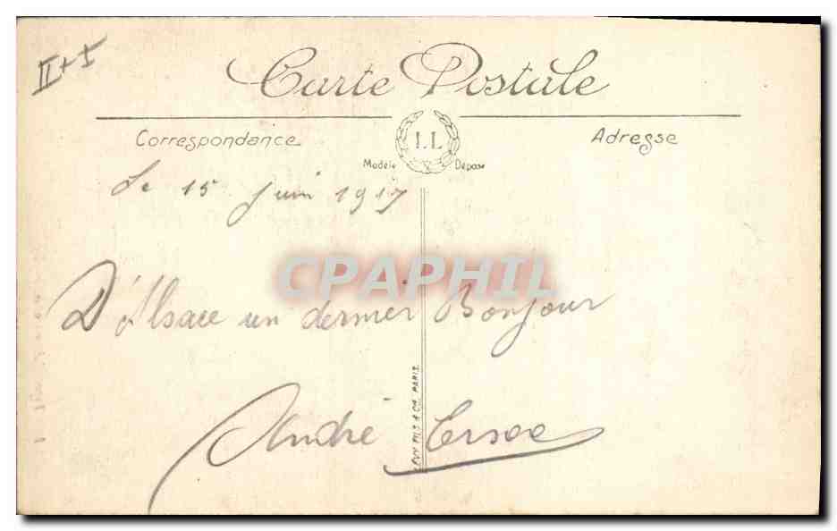 CPA Folklore Alsace Alsacienne Enfants — Verso