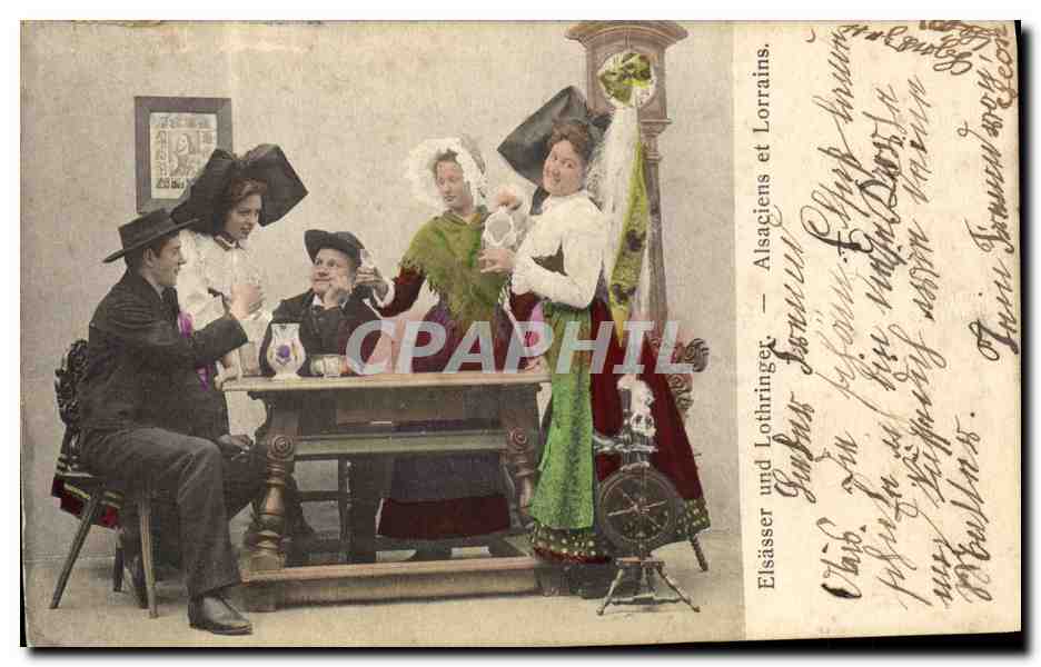CPA Folklore Alsace Alsaciens et Lorrains