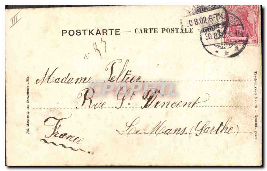 CPA Folklore Alsace Alsaciens et Lorrains — Verso
